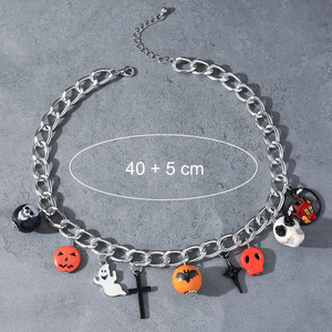 Collar con Colgante en Forma de Cruz de Calabaza Personalizado de la Serie Halloween, Collares Unisex, Joyería de Moda al por Mayor - Product Image 4