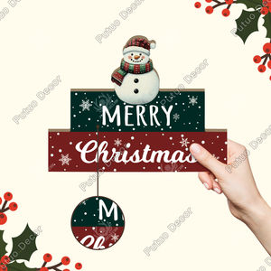 <strong>Desk</strong> <strong>Wooden</strong> Crafts Plaque Xmas Stand Holiday Tabletop Ornaments Merry Christmas Party Decoration - Product Image 2