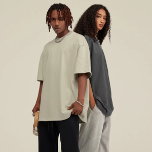 100% Cotton 425 Gsm Heavyweight Oversized T Shirt Custom Logo Shirt Thick Collar Boxy Fit High Quality Round Neck Men's T-shirt - Product Image 6