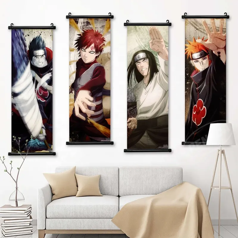 Lukisan Anime Narutos Gaara Gambar Mural Poster kanvas gulir Dekorasi seni dinding rumah baru hadiah liburan terbaik untuk anak-anak
