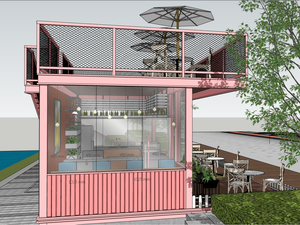 Contenedor Prefabricado de Acero de 20 pies con Paneles Sándwich, Cafetería, Bar, Terraza, Cocina Móvil, Diseño Contemporáneo, Quiosco de Comida para Centro Comercial - Product Image 5
