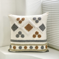 Housse de coussin bohème gland oreillers, style INS motif géométrique simple canapé salon oreiller coussin décoratif