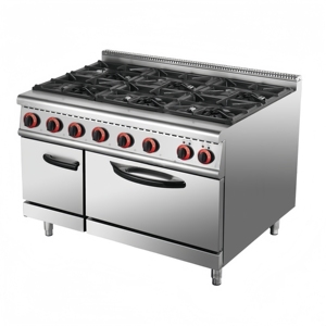 Stufa a Gas Verticale a Quattro Porte, Modello Earth Boiler Cabinet, Stufa Combinata di Lusso Commerciale in Acciaio Inox da Pavimento - Product Image 2