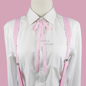 Conjunto de lazo <span class=keywords><strong>con</strong></span> <span class=keywords><strong>tirantes</strong></span> para mujer, conjunto de lazo de cinta lisa de 2,5 cm, rojo, Negro, Rosa, para fiesta diaria y oficina, accesorio para falda y <span class=keywords><strong>camisa</strong></span> - Product Image 3