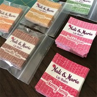 Étiquettes d'entretien personnalisées en tissu polyester imprimé, étiquettes de vêtements de haute qualité avec logo 3D pour vêtements, chaussures et sacs, option durable