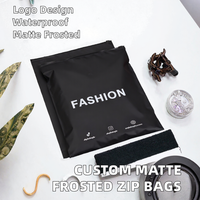 Sacs à fermeture éclair imperméables en PE de haute qualité avec logo personnalisé, emballage mat givré pour vêtements et t-shirts en fourrure