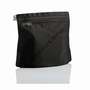 Bolsa de envasado de alimentos reutilizable, 100g, venta al por mayor, con cierre hermético, sin válvula, en forma de tarro, bolsas de embalaje de granos de café