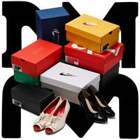 Boîtes à chaussures pliables en carton personnalisées avec logo, étanches, en matériaux recyclés, pour chaussures et chaussettes, vente en gros