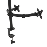 Support d'écran pivotant à 360 degrés avec inclinaison à 90° pour écrans de 10 à 27 pouces, montage sur bureau/table pour quatre écrans
