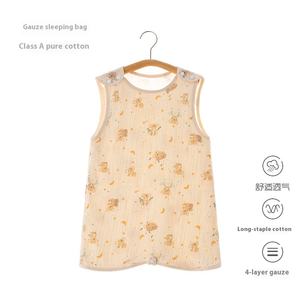 Vêtements en mousseline pour bébé Gilet sans manches d'<span class=keywords><strong>été</strong></span> pour nouveau-né Sac de couchage en gaze de coton pur pour bébé - Product Image 3