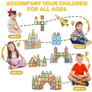 2025 nouvelles idées de produits 100 pièces bloc de construction magnétique <span class=keywords><strong>géant</strong></span> ensemble jouets 3D magique diamant Animal dinosaure carreaux magnétiques pour les enfants - Product Image 3
