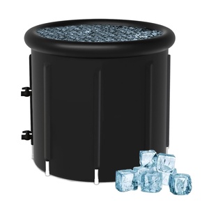 <b>Hot</b> Selling Vanace Sports Recovery Ice Bath Tub 80x75cm Black Portable <b>Cold</b> Plunge for Home Gym Outdoor Recovery - Product Image 2