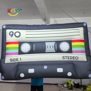 โมเดลบอลลูนพองลมสีดำรูปเทปคาสเซ็ตสำหรับงานแสดงสินค้าและโฆษณาในงานเทศกาลดนตรี - Product Image 2