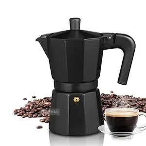 Siyah Moka cezvesi 150ml 300ml Moka Pot Espresso kahve makinesi