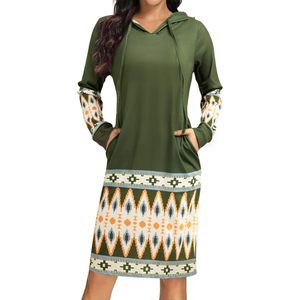 Robe à capuche pour femme FOXA, manches longues, légère, avec poches, sweat-shirt d'automne, tricoté en polyester, respirant - Product Image 1