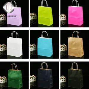 Factory Outlet Store Shopping Paper Bag Kraft Paper Bag With Handle Recyclable Accept Custom
