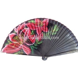 Abanico de Madera para Baile Flamenco, Arte Folclórico Español, Pintado a Mano con Tema Floral, 23cm, Origen China, para Fiestas, Venta al Por Mayor - Product Image 2