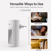 Mini lampe de nuit à induction moderne blanc chaud alimentée par USB avec contrôle de la lumière ABS