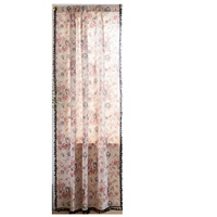 Rideau de cuisine à glands noir exclusif transfrontalier rouge imprimé Rose petite fenêtre tissu de lin en coton pour la maison hôpital hôtel