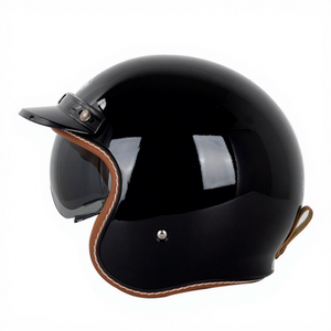 Nouveau casque de moto/scooter électrique ABS, demi-face, unisexe, quatre saisons, style rétro, visière bulle, sécurité - Product Image 3