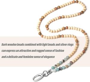 新しいデザインかわいい天然石ビーズ<span class=keywords><strong>ID</strong></span>ホルダーでパーソナライズ無料サンプルキーストラップ女性用<span class=keywords><strong>ID</strong></span>バッジ - Product Image 5