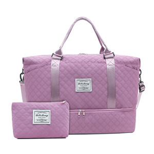 Travel <b>Bag</b> 3PCS Set Mommy <b>Bag</b> Korean Style Quilted Lattice Large Capacity Portable Storage Luggage <b>Bag</b> Sports Gym Duffle <b>Bag</b> - Product Image 6