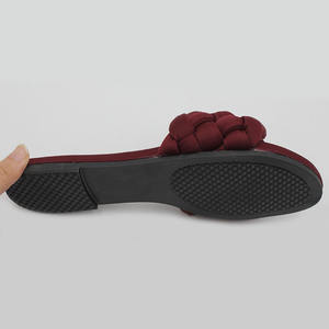 女性用夏靴プレーンウィーブフットウェアスライドラウンドヘッドフラットスリッパ女性用直接ブティック女性用サンダル - Product Image 6