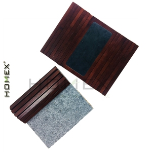Table d'appoint en bambou <span class=keywords><strong>pour</strong></span> canapé avec porte-gobelet - Table antidérapante <span class=keywords><strong>pour</strong></span> boissons, collations, télécommande, plateau pliable en bambou réglable - Product Image 5