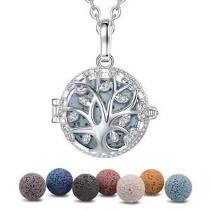 Harmony Bola Cage Lava Aromatherapy Essential Oil Diffuser Locket Bell Ball Pendant Choker Necklace