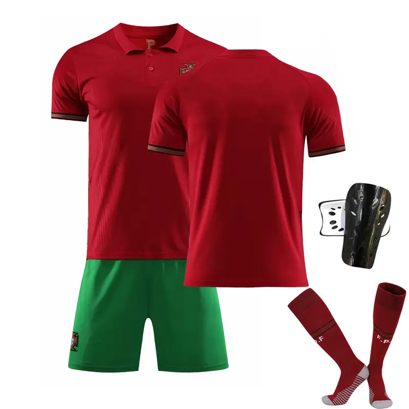 Portugal home and away No. 7 Cristiano Ronaldo jersey with protective gear three-piece team printing number