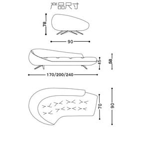Nordic Light Luxury Small Family Living Room para dos y tres Salón de belleza Estudio Tienda de ropa Sofá de tela de forma especial - Product Image 6