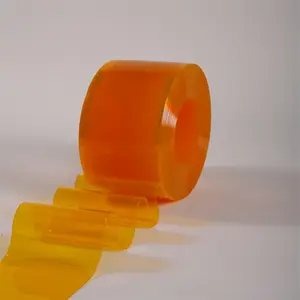 橙色透明超透明塑料工业聚氯乙烯卷膜透明滑动片柔性透明水晶聚氯乙烯窗帘