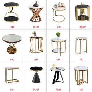 Lujo oro Acero inoxidable Base mármol blanco superior sala de estar mesa auxiliar moderna redonda salón de belleza pequeña mesa de centro - Product Image 5