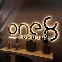 Enseigne Commerciale LED 3D Personnalisable pour Spa, Panneau de Lettres LED en Acrylique, Enseignes Murales Métalliques Rétroéclairées à Halo pour Pièce