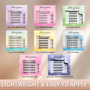 Pestañas Postizas <span class=keywords><strong>Fu</strong></span> Mian de Pelo Sintético Sin Pegamento, Serie Arcoíris, Pestañas de Girasol para Injerto, Estilo Natural Transfronterizo - Product Image 4