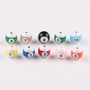 Perles de billard rondes plaquées acrylique de 10 mm pour la fabrication de bijoux et accessoires DIY - Product Image 5