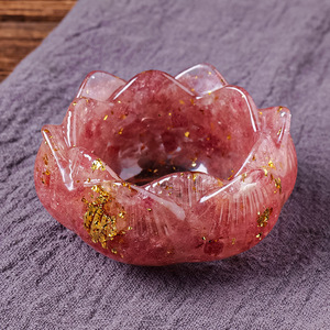 Vente en gros de pierre de cristal naturel goutte de colle porte-bâton d'encens Lotus Pot bols pour la guérison <span class=keywords><strong>méditation</strong></span> <span class=keywords><strong>métaphysique</strong></span> - Product Image 4