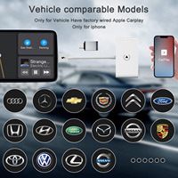 Adaptador Inalámbrico CarPlay Mini Plug and Play con Control por Voz Siri, Mapas en Línea y 2 Años de Garantía para iPhone Apple OEM de 5 GHz