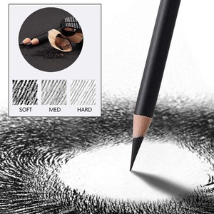 Commercio all'ingrosso Su Ordinazione 6 Pcs Cavo Nero del Carbone di legna <span class=keywords><strong>Disegno</strong></span> Matite Set <span class=keywords><strong>Con</strong></span> 1 Temperamatite - Product Image 6