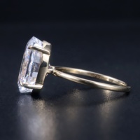 Bague en or AL0724 Abiding Jewelry, or massif 9K 10K 14K 18K AU750, grande taille ovale, taille radiant, zircone cubique, diamant, feu, glace concassée, CZ