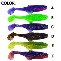 Appâts souples pour poissons d'eau salée à queue en T, imprimés en PVC, 6 couleurs, 10 pièces/sac, 7,1 cm/3 g