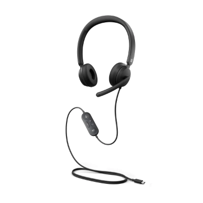 Modern USB-C USB-A Headset with Noise Cancelling Microphone, Teams Certified Wired Conference Headset for PC / Mac