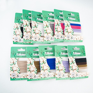 Élastiques à cheveux en coton pur ZSM, couleur unie, haute élasticité, usage quotidien, emballage écologique - Product Image 2