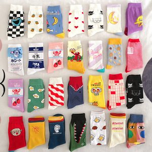 Calcetines de las mujeres alimentación de Leche de fresa animales impresión digital de la Navidad, <span class=keywords><strong>Ginebra</strong></span>, chocolate, vino, - Product Image 5