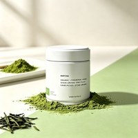 Boîte en métal ronde hermétique pour poudre de matcha, 30-50g, de qualité alimentaire, avec logo personnalisé et couvercle à vis