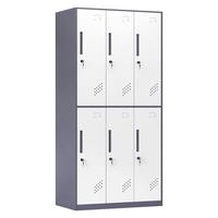Armoire métallique moderne convertible 6 portes 2026 pour rangement de vêtements, mobilier de chambre, bureau à domicile, atelier, salle de sport, hôpital, centre commercial, dortoir