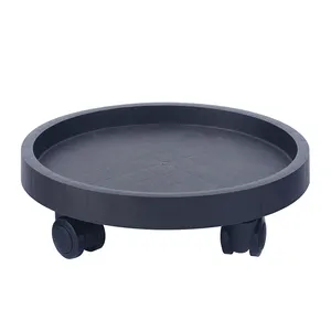 High quality round movable plastic pot mover and trolley plant stand with wheels max loading 200kg