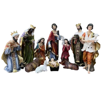 Ensemble de figurines de la Nativité en résine peintes à la main de 38 cm, durables, sculptées, pour Pâques, Noël, la naissance, le crèche, la maison catholique
