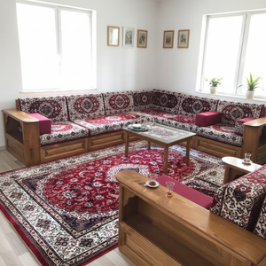 Living Room Sets U Style Wooden <b>Sofa</b> Set U Shape Wooden Furniture Wooden <b>Sofa</b> With Storage Wooden <b>Sofa</b> Set With Cover - Product Image 3