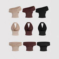 Tops de Mujer 2026 Primavera Verano, Nuevas Camisetas Sexys de Color Sólido sin Espalda ni Tirantes para Damas, 1 Top con 3 Formas de Uso